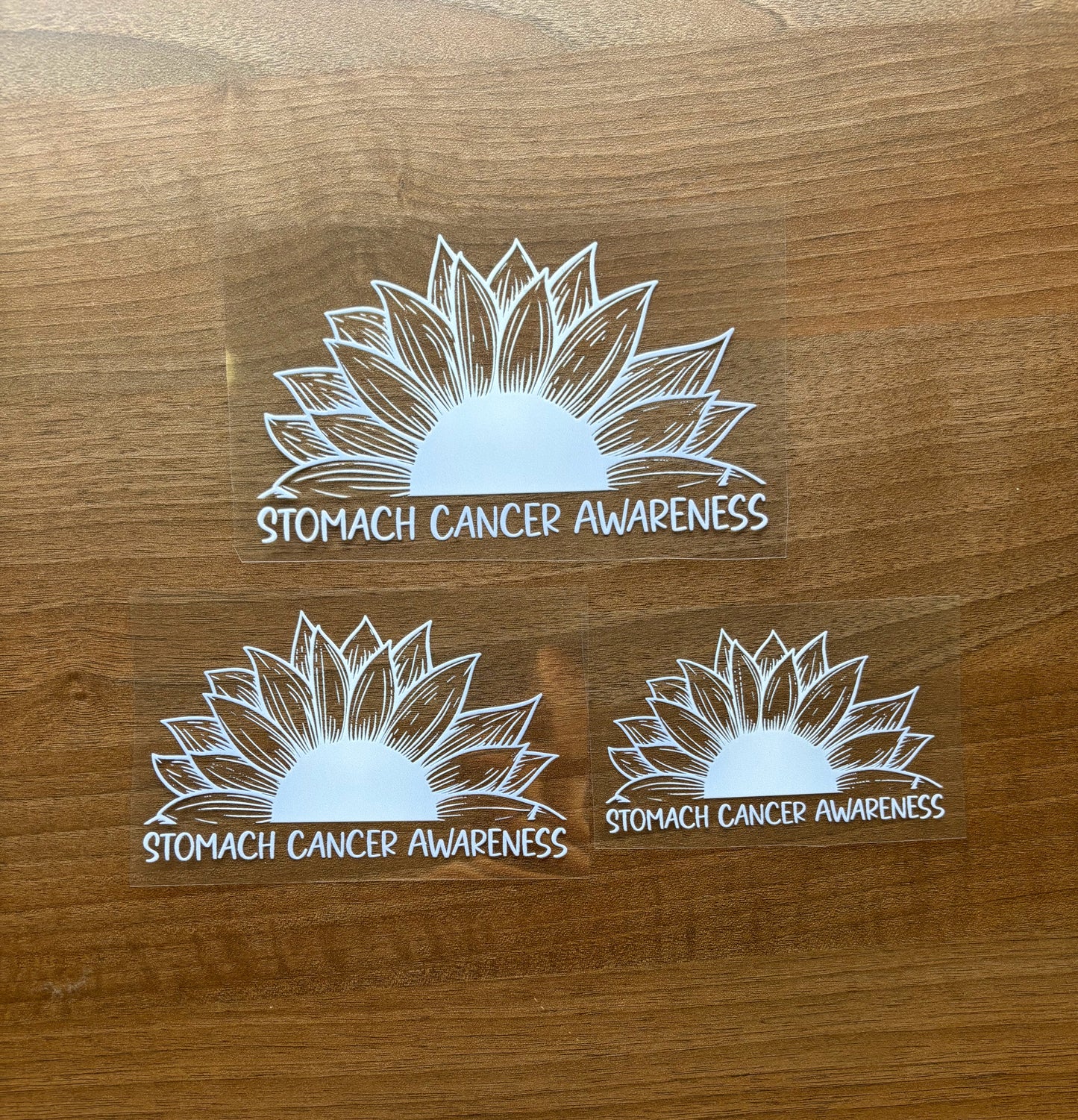 Stomach Cancer Awareness Sunflower Car Decal