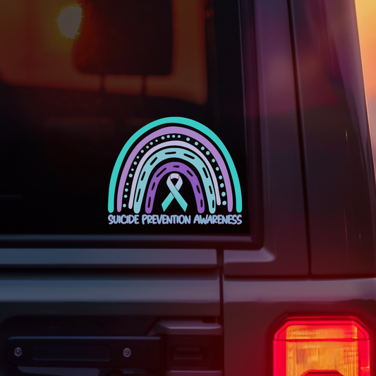 Suicide Prevention Awareness Rainbow Car Decal