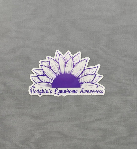 Hodgkin's Lymphoma Awareness Sunflower Sticker