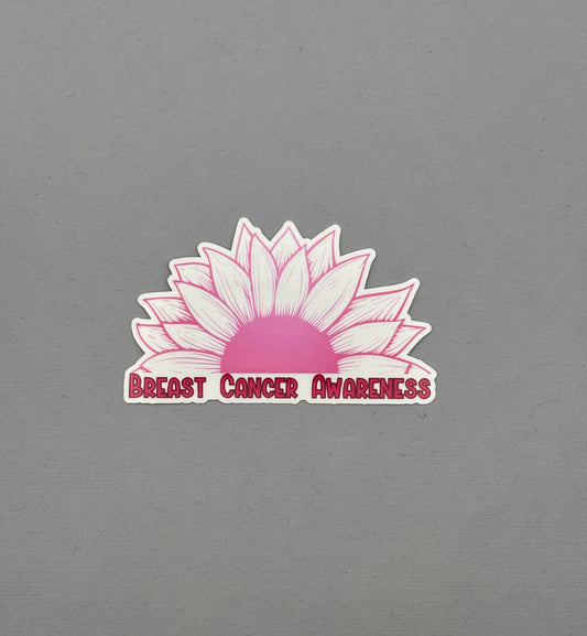 Breast Cancer Awareness Sunflower Sticker