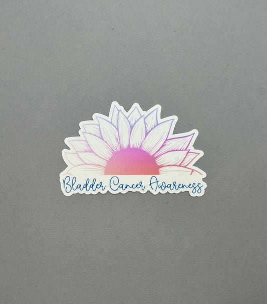 Bladder Cancer Awareness Sunflower Sticker