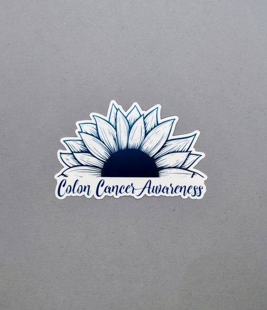 Colon Cancer Awareness Sunflower Sticker