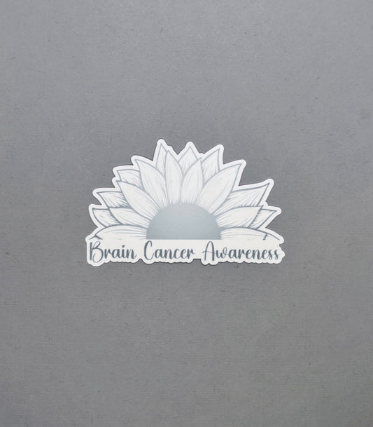 Brain Cancer Awareness Sunflower Sticker