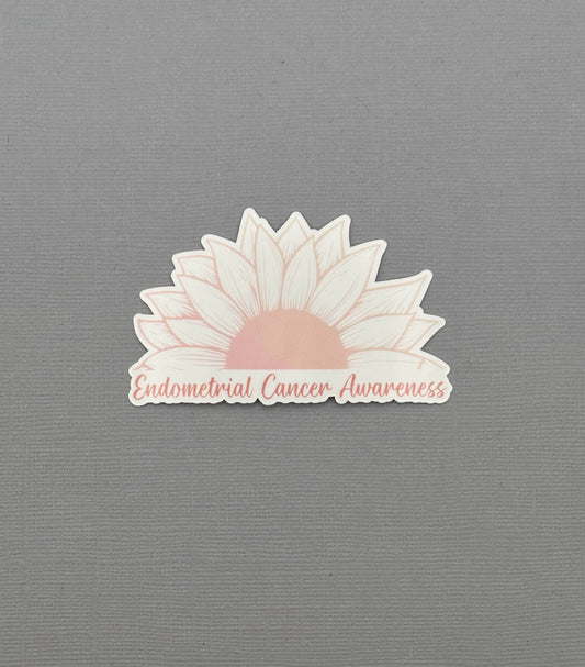Endometrial Cancer Awareness Sunflower Sticker