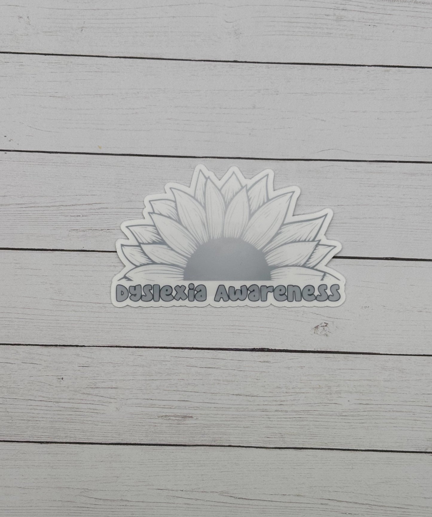 Dyslexia Awareness Sunflower Sticker
