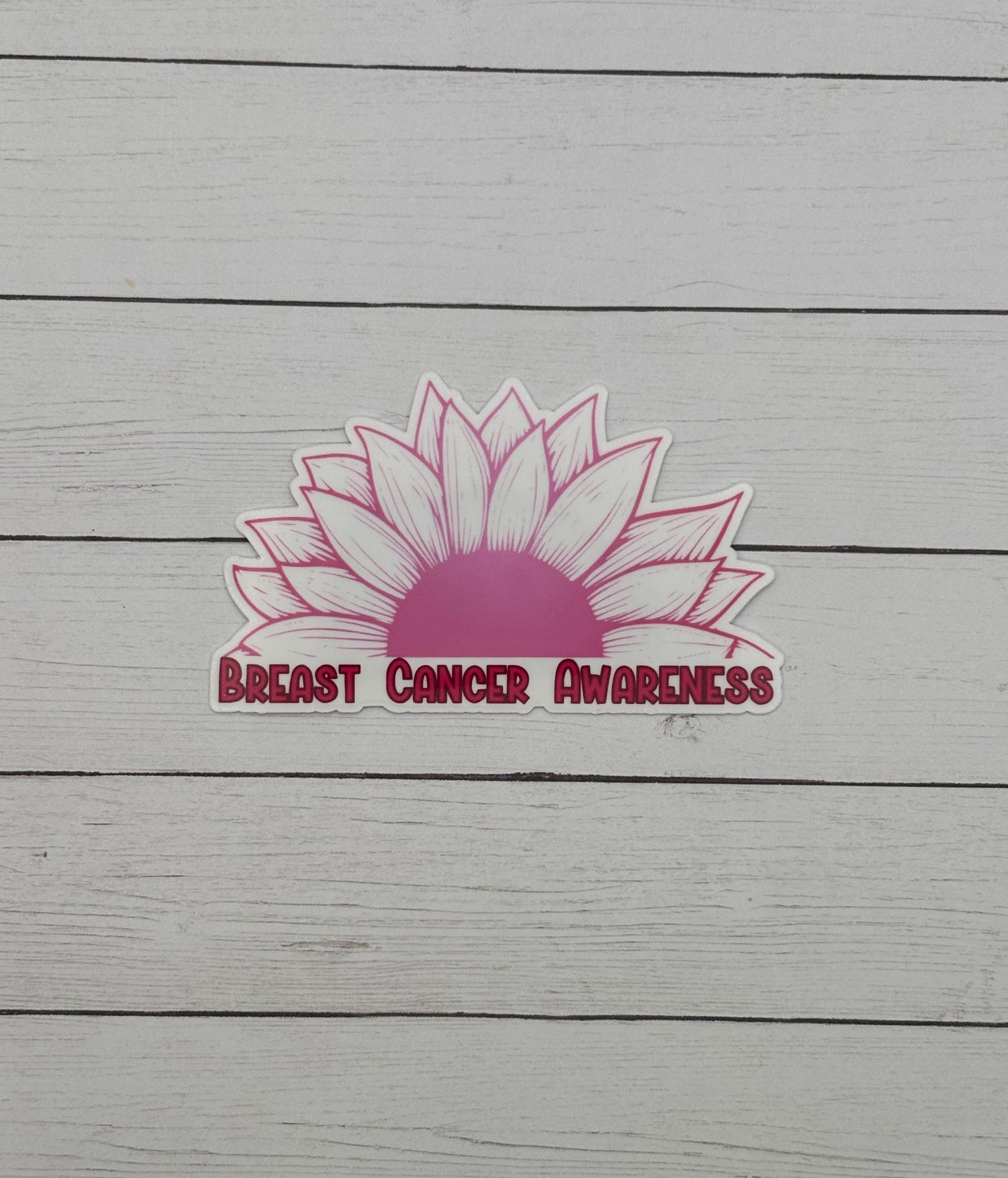 Breast Cancer Awareness Sunflower Sticker