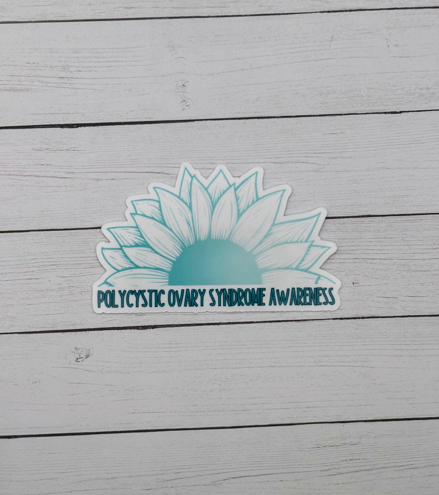 Polycystic Ovary Syndrome Awareness Sunflower Sticker