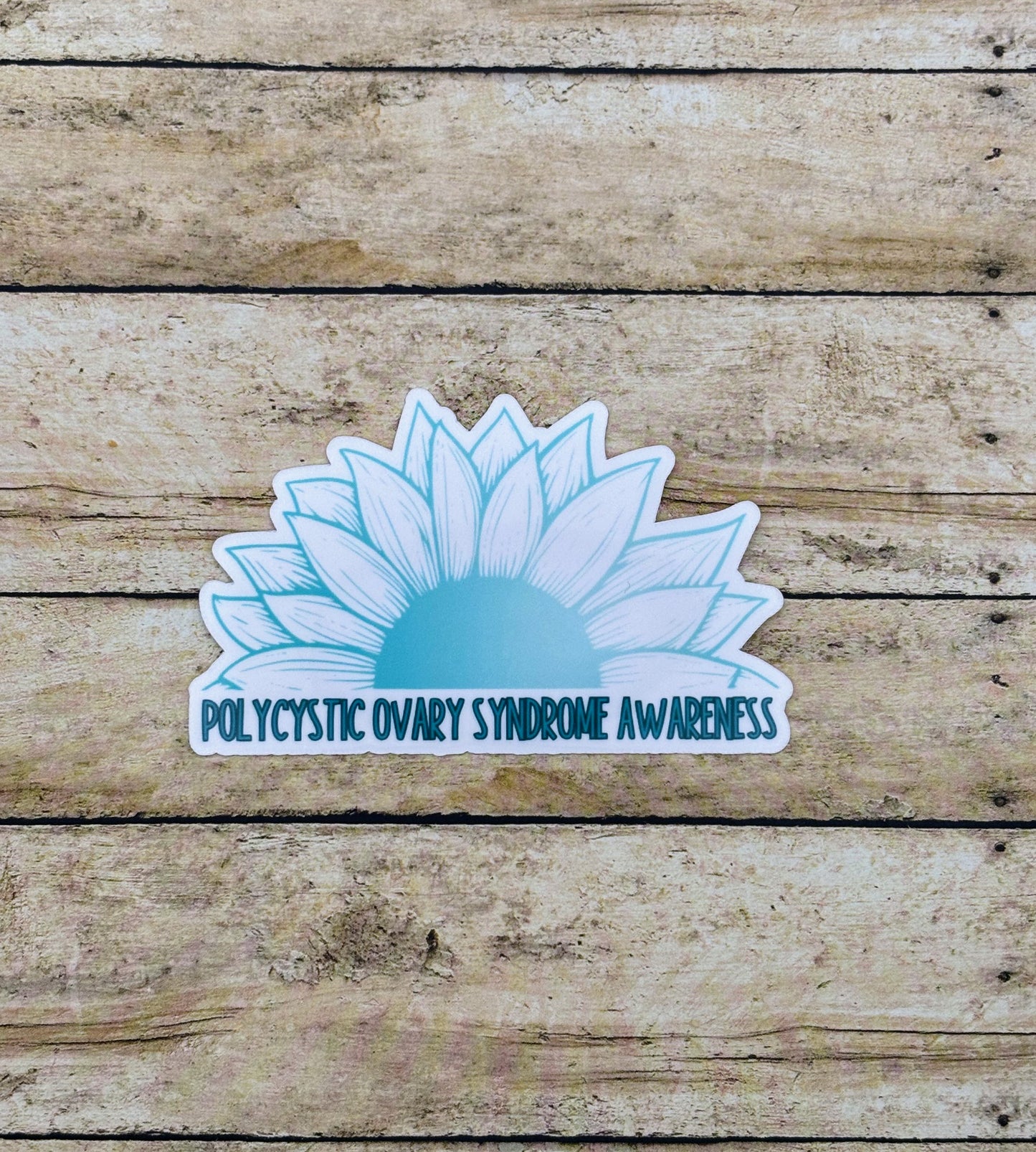 Polycystic Ovary Syndrome Awareness Sunflower Sticker