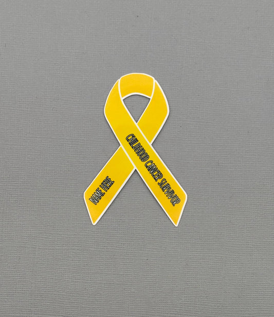 Childhood Cancer Survivor Custom Ribbon Sticker