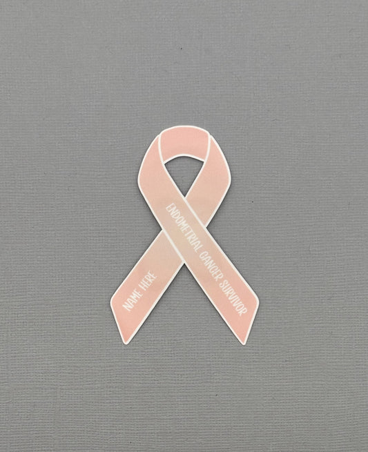 Endometrial Cancer Survivor Custom Ribbon Sticker