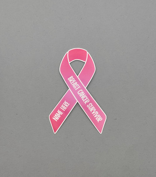 Breast Cancer Survivor Custom Ribbon Sticker
