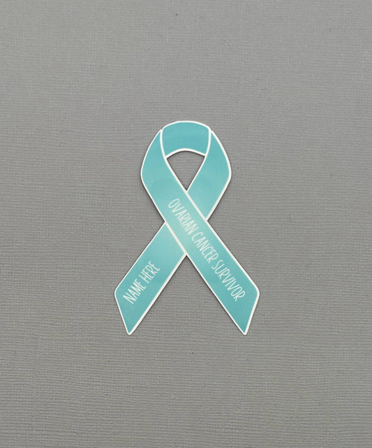 Ovarian Cancer Survivor Custom Ribbon Sticker