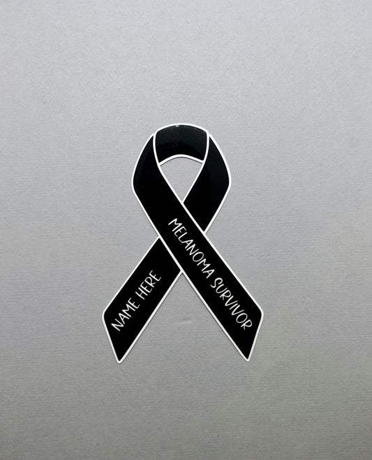 Melanoma Survivor Custom Ribbon Sticker
