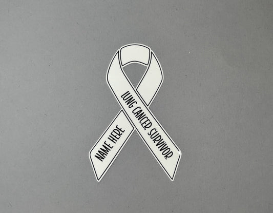 Lung Cancer Survivor Custom Ribbon Sticker