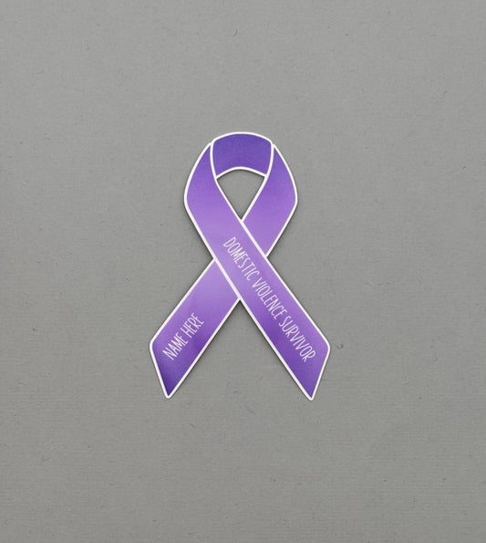 Domestic Violence Survivor Custom Ribbon Sticker