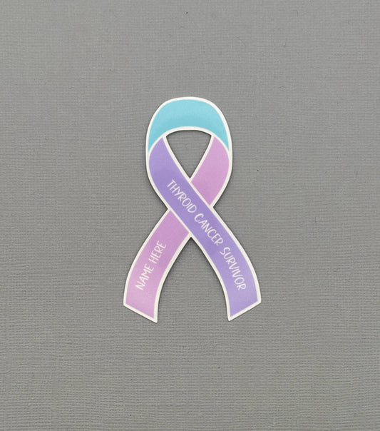Thyroid Cancer Survivor Custom Ribbon Sticker
