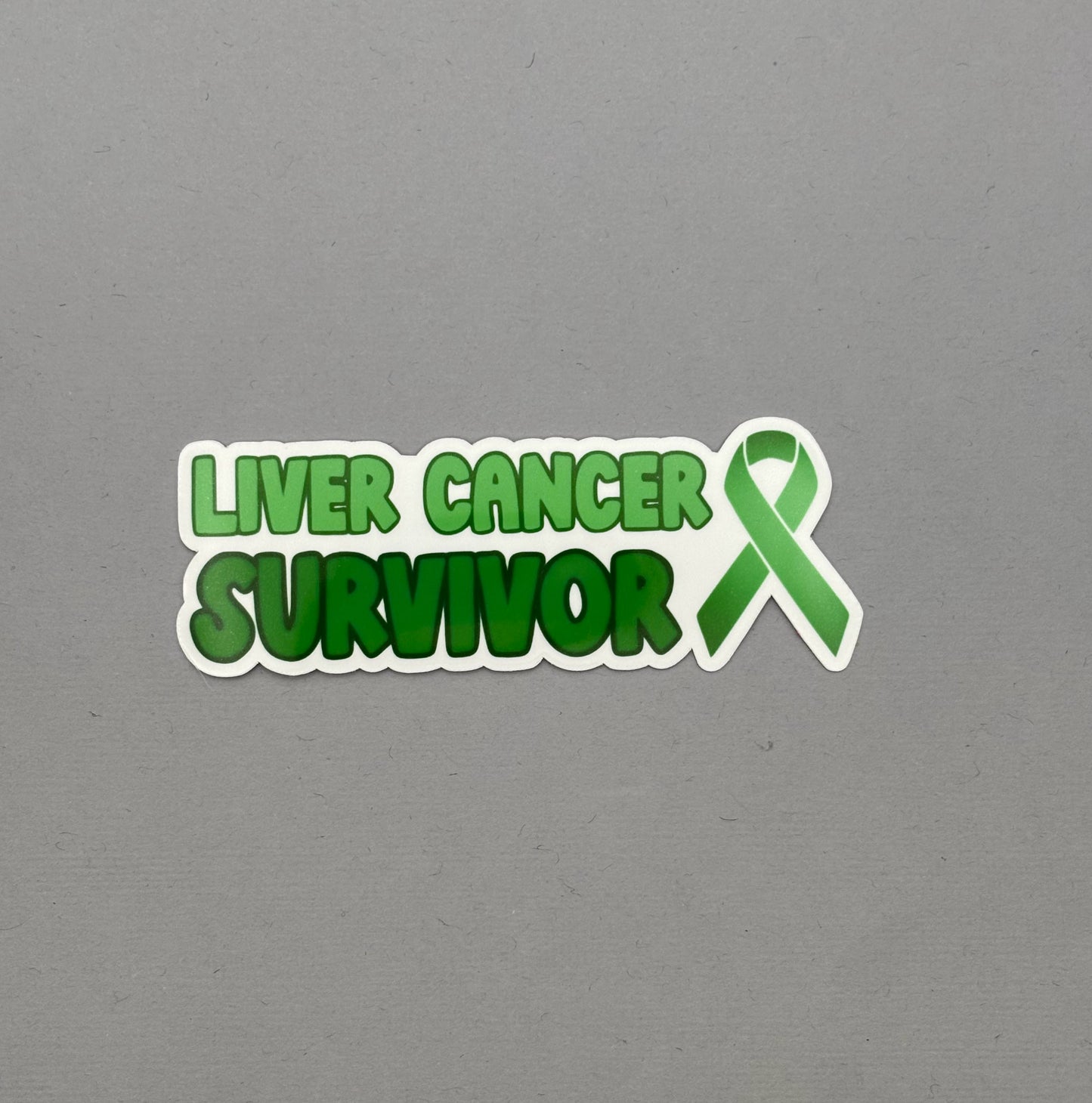 Liver Cancer Survivor with Ribbon Sticker