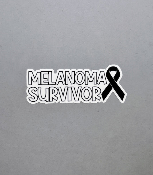 Melanoma Survivor with Ribbon Sticker