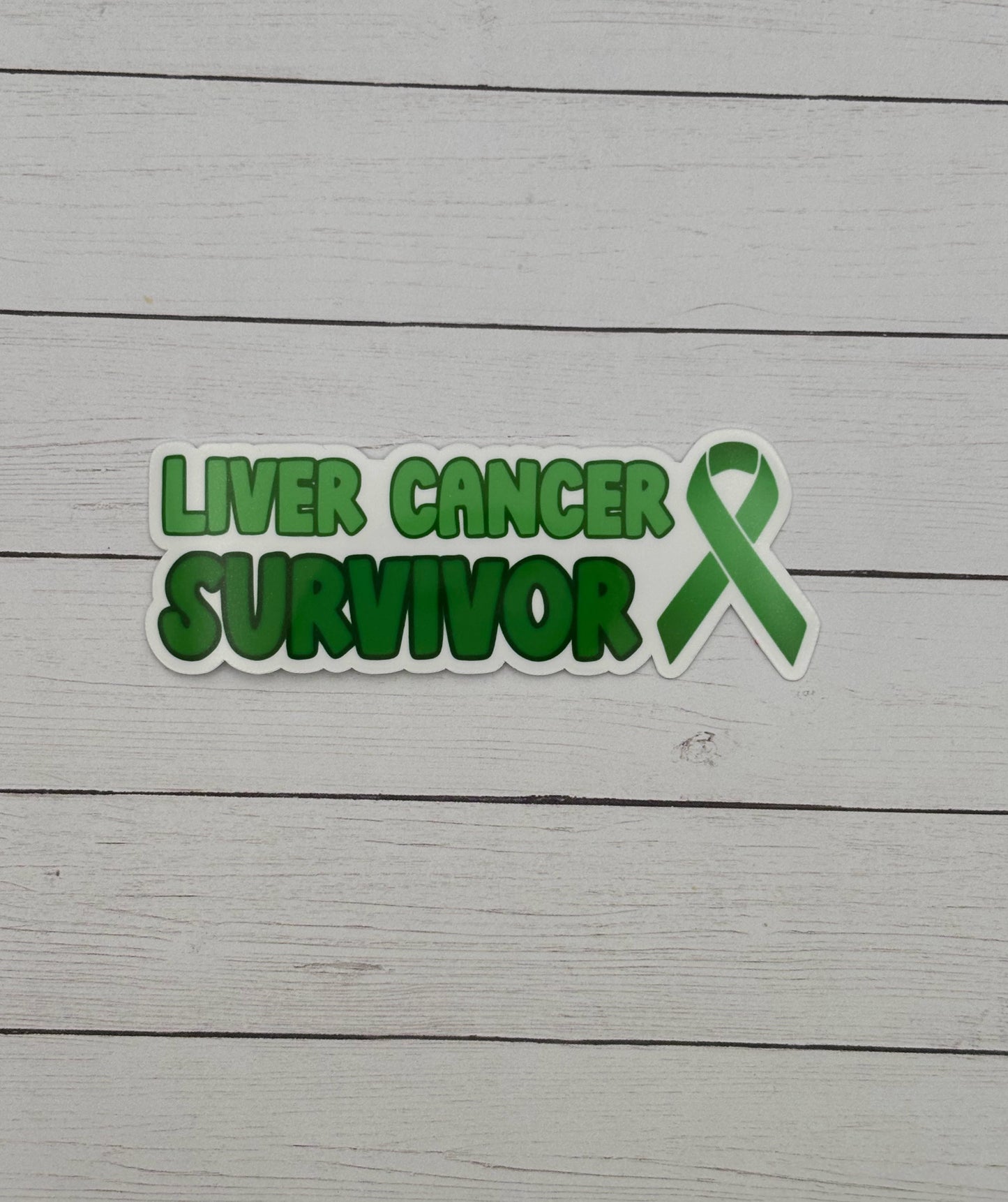 Liver Cancer Survivor with Ribbon Sticker