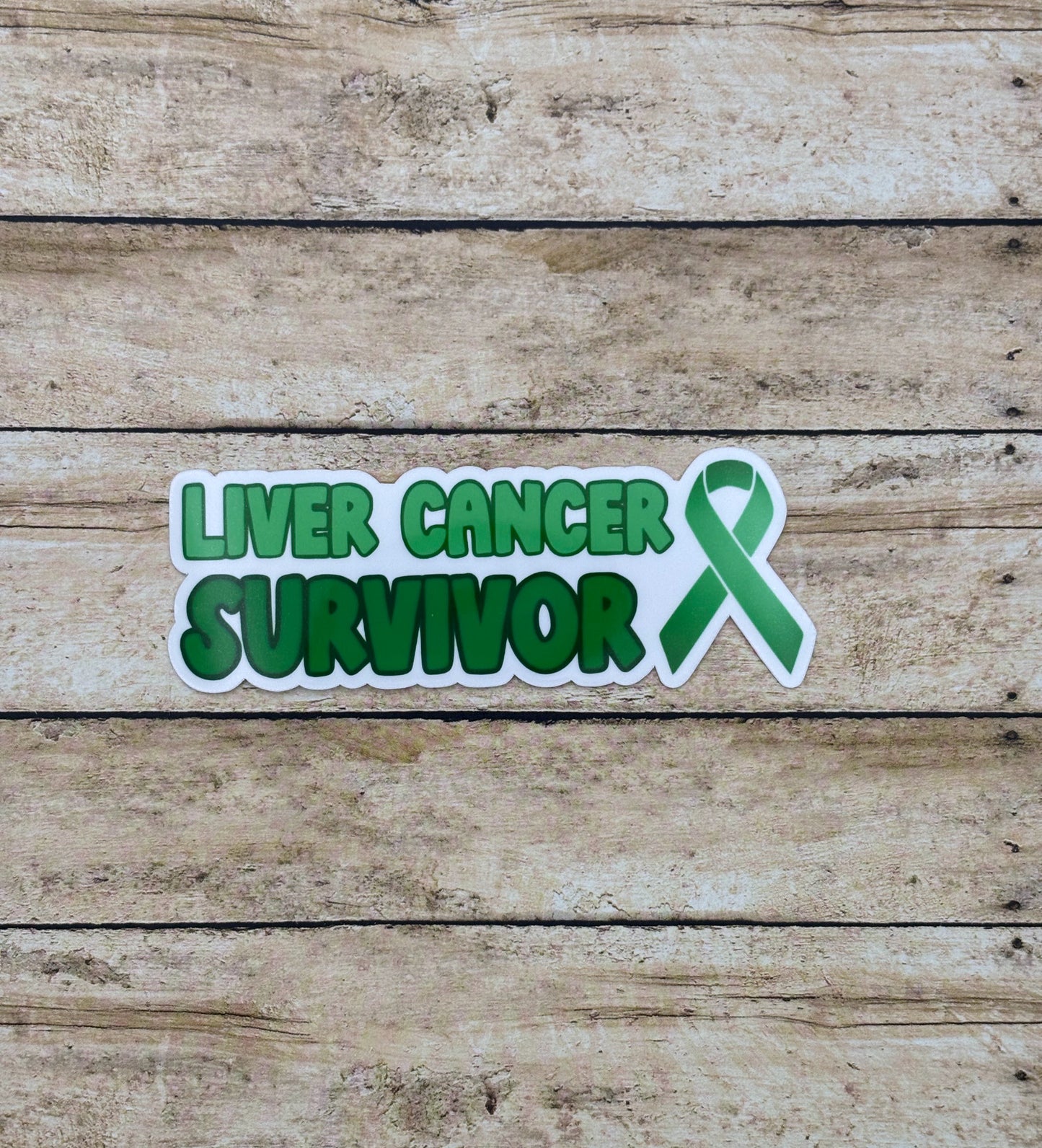 Liver Cancer Survivor with Ribbon Sticker