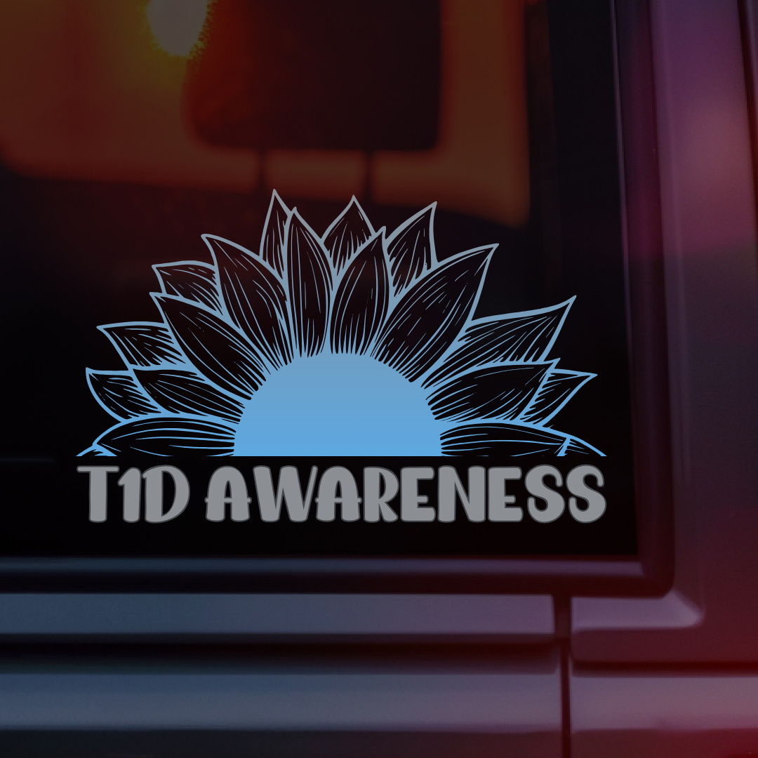 T1D Awareness Sunflower Car Decal