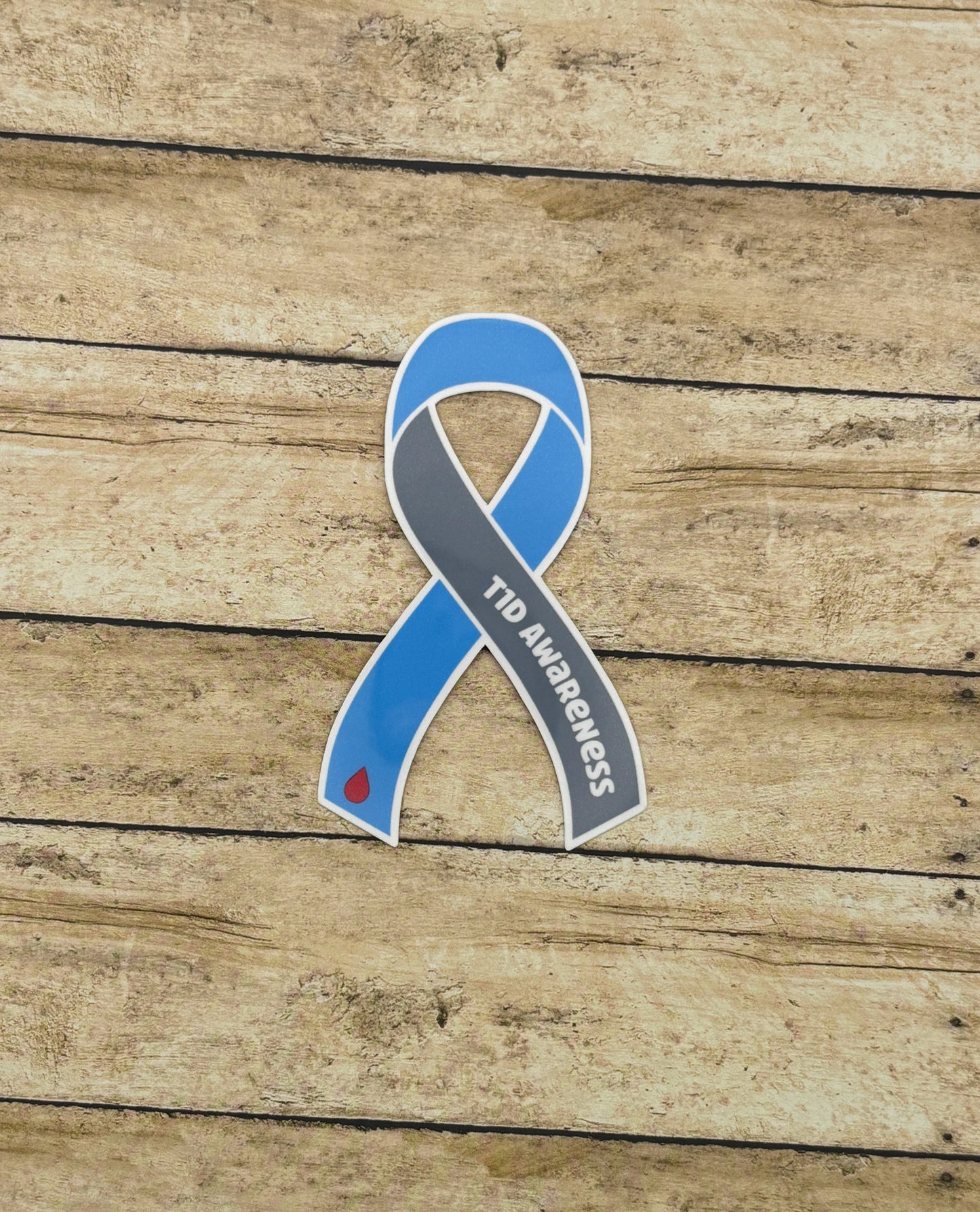 T1D Diabetes Awareness Ribbon Sticker