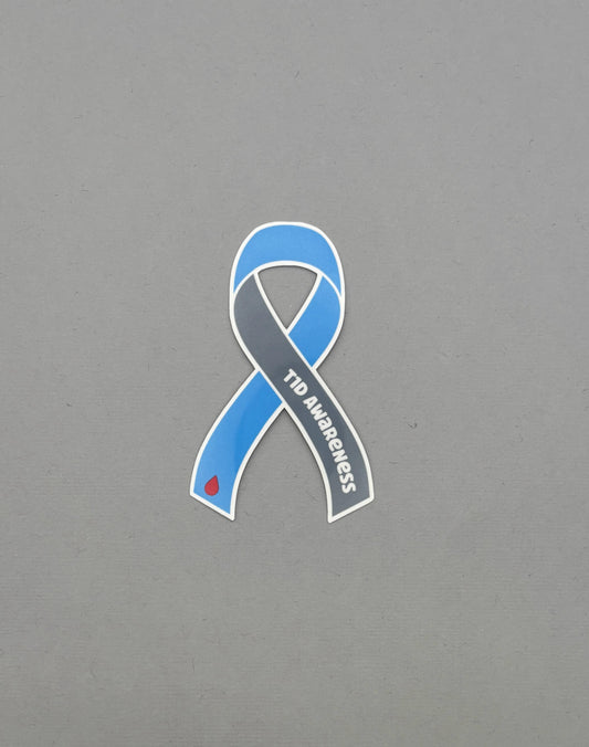 T1D Diabetes Awareness Ribbon Sticker