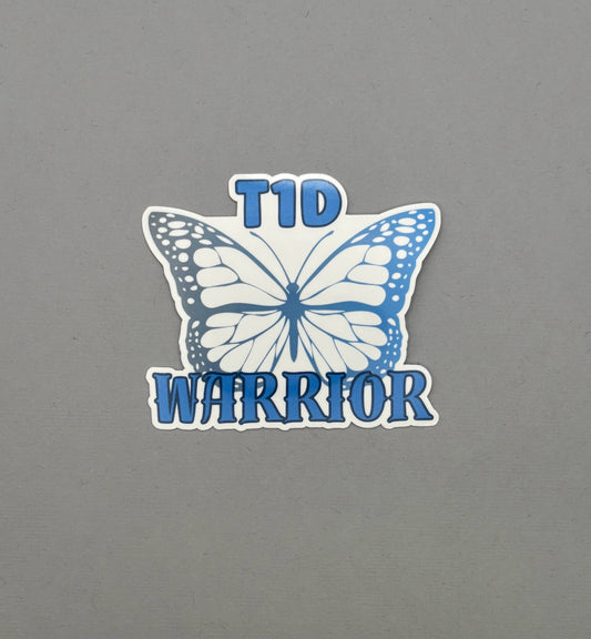 T1D Warrior Butterfly Sticker or Magnet