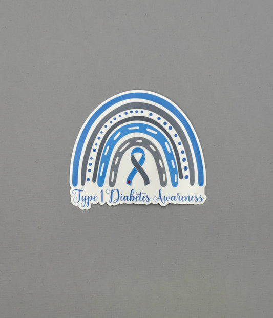 Type 1 Diabetes Awareness Rainbow Sticker
