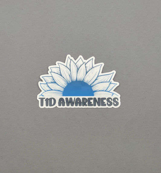 T1D Awareness Sunflower Sticker