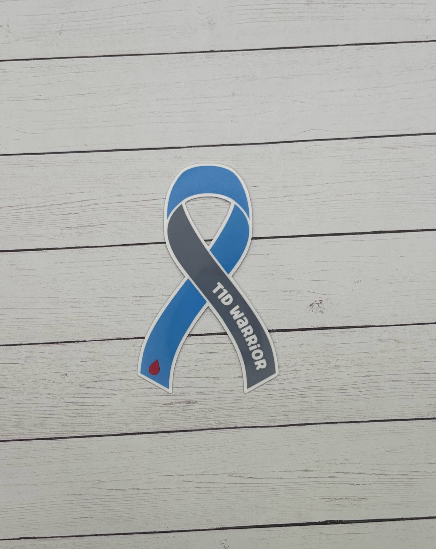 T1D Warrior Ribbon Sticker