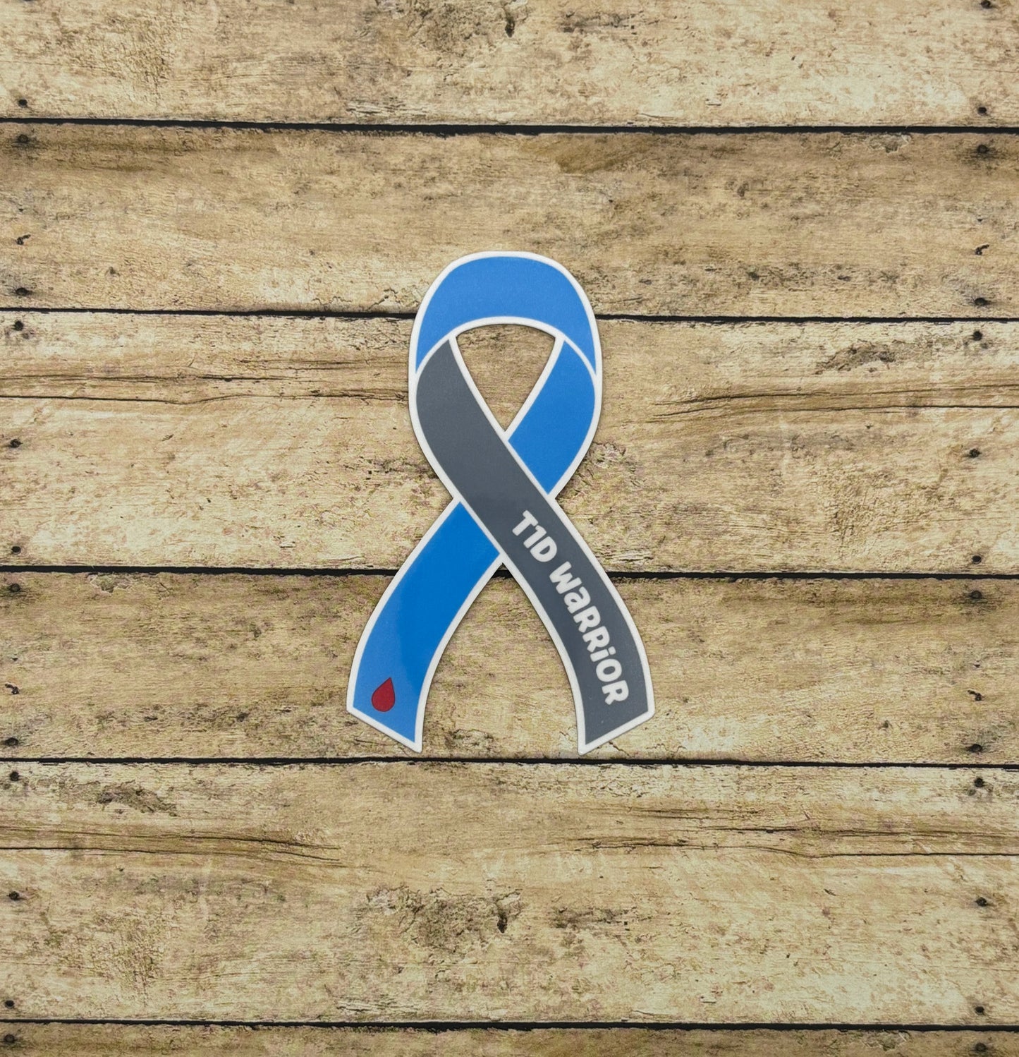 T1D Warrior Ribbon Sticker