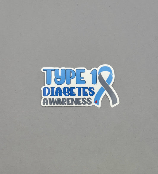 Type 1 Diabetes Awareness with Ribbon Sticker