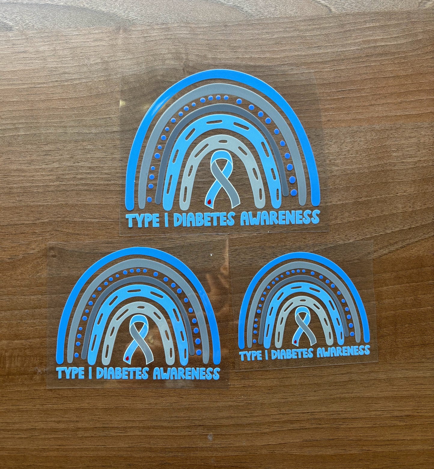Type 1 Diabetes Awareness Rainbow Car Decal