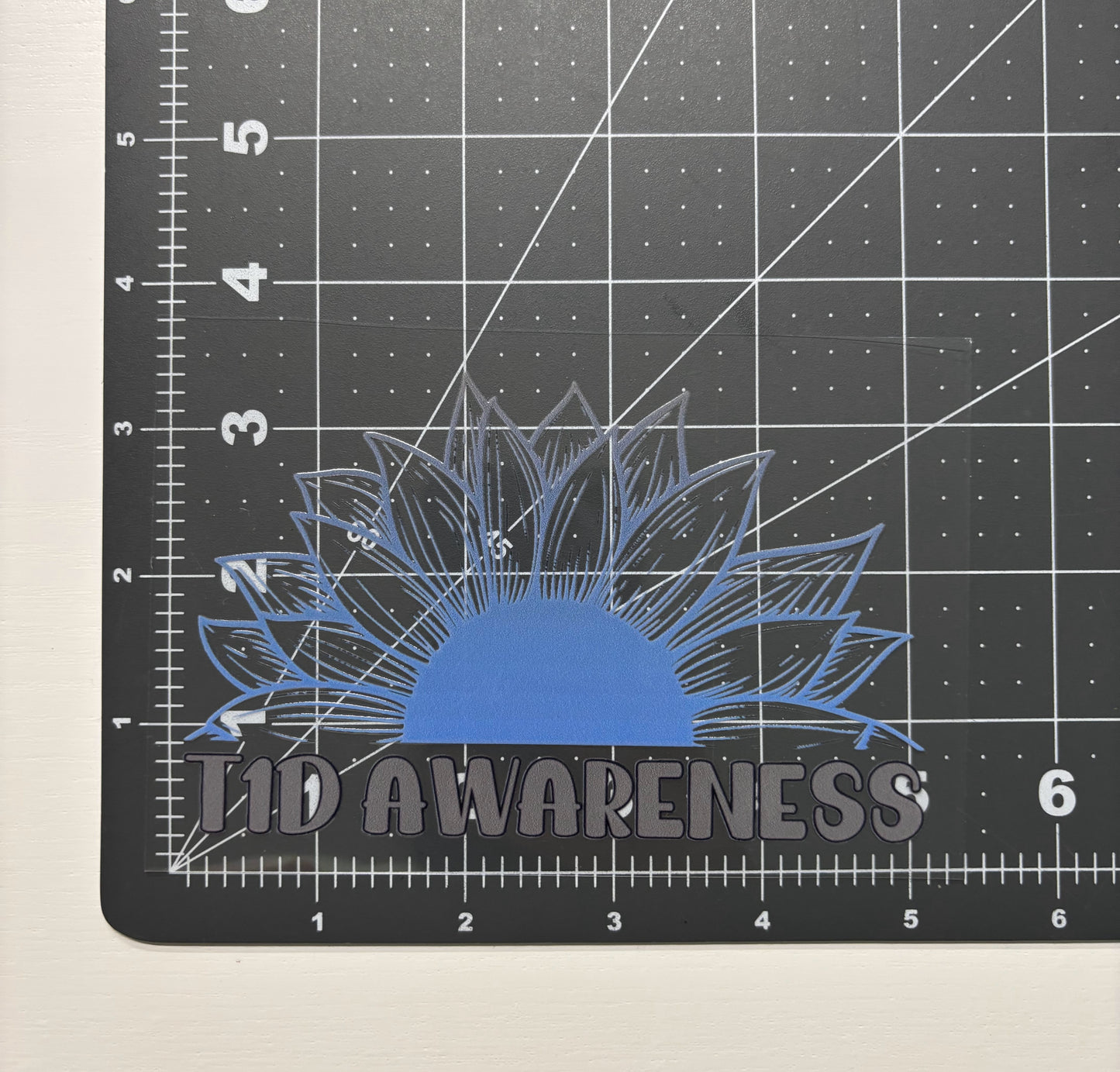 T1D Awareness Sunflower Car Decal