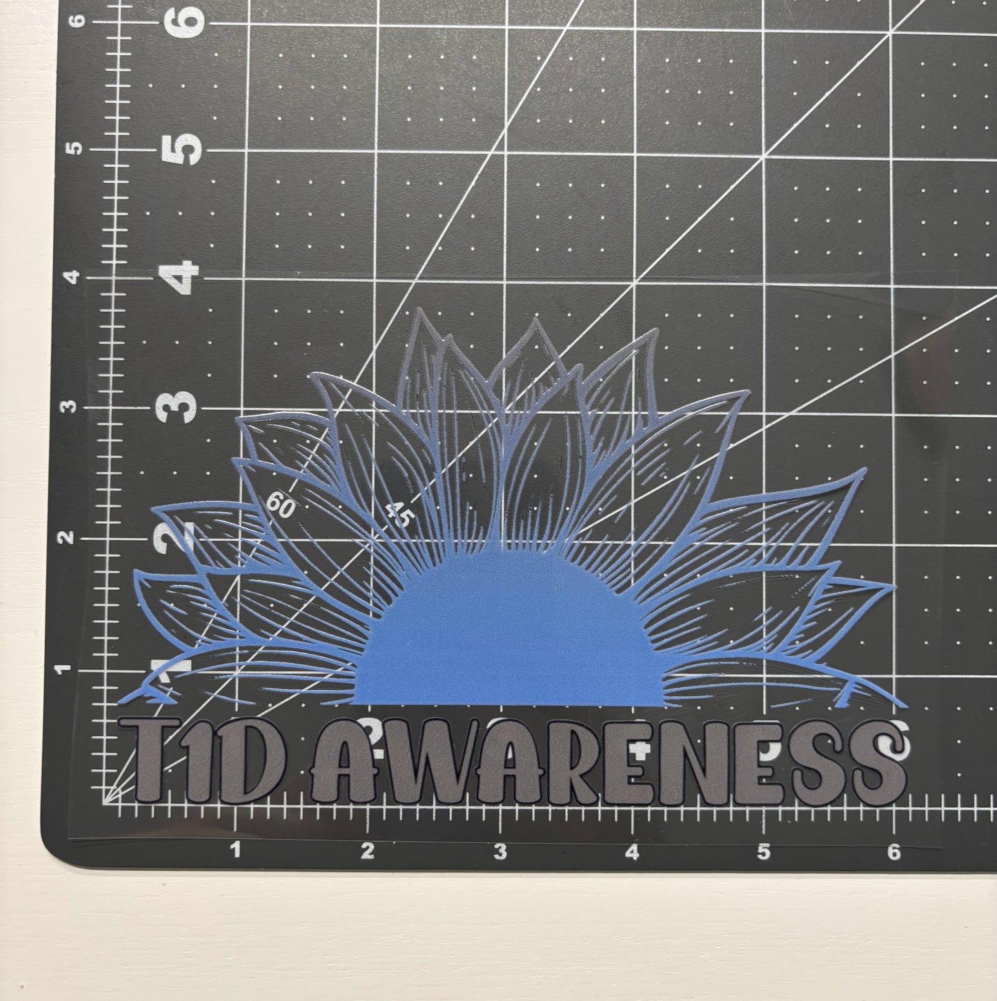 T1D Awareness Sunflower Car Decal