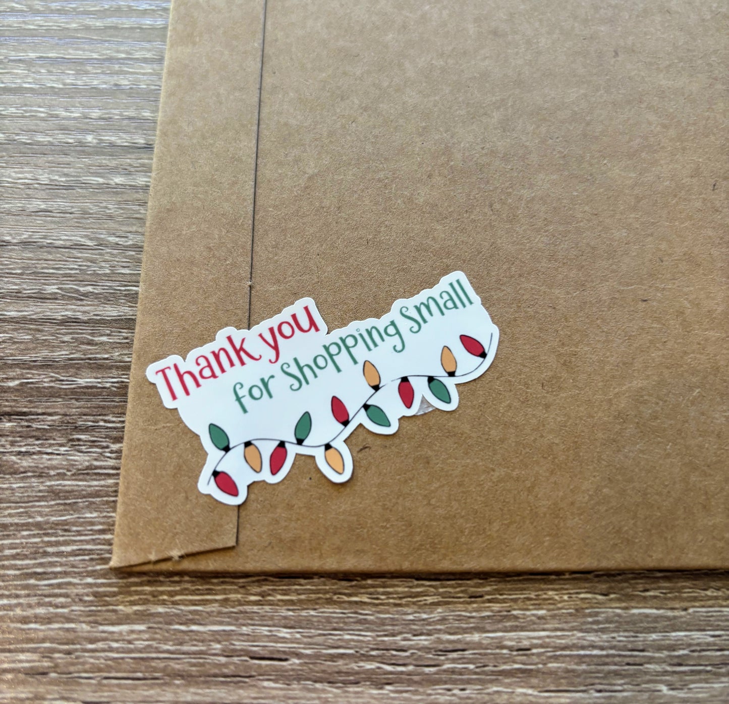 Thank you for Shopping Small Christmas Lights - Holiday Packaging Stickers