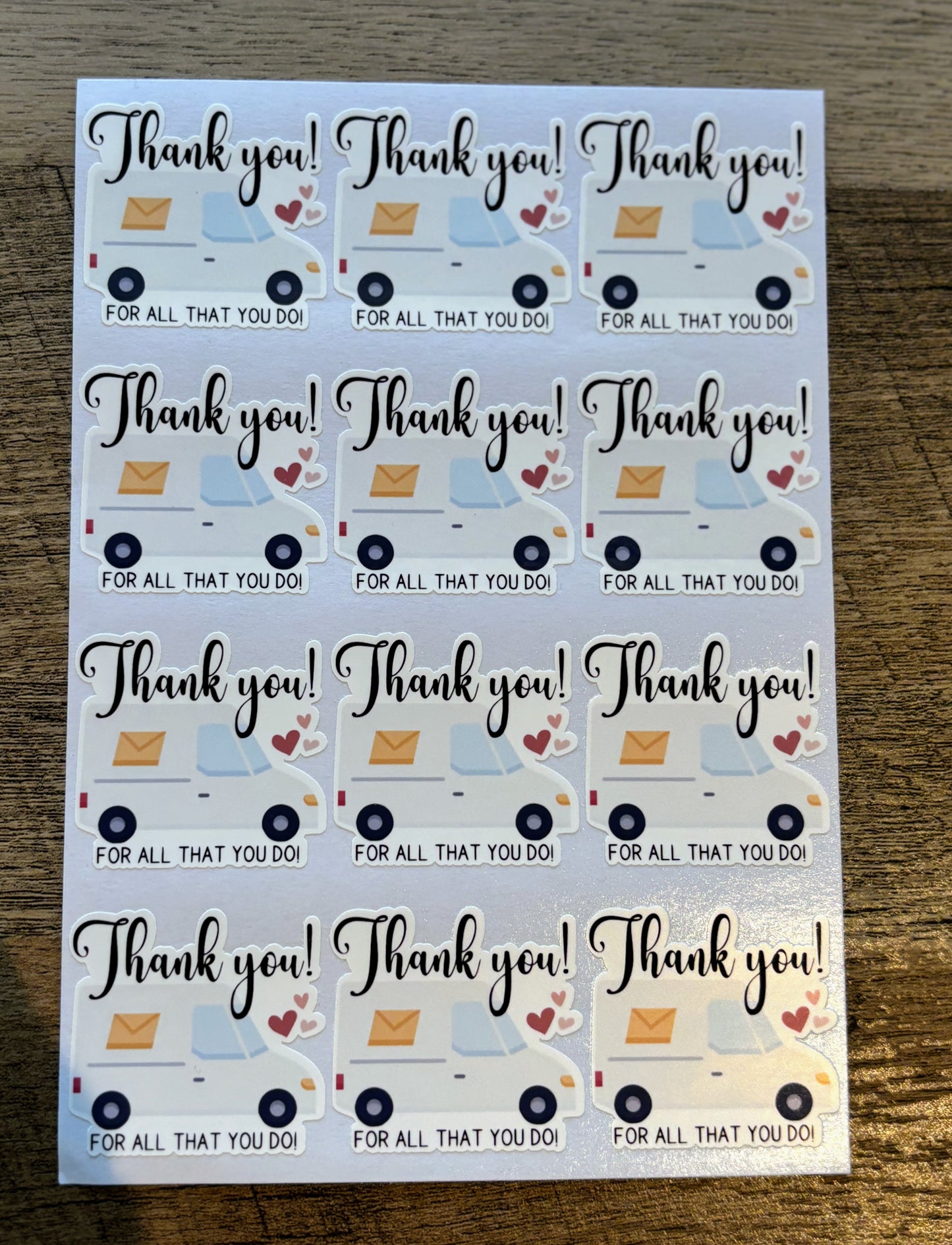 Thank you Mail Carrier Small Business Packaging Stickers