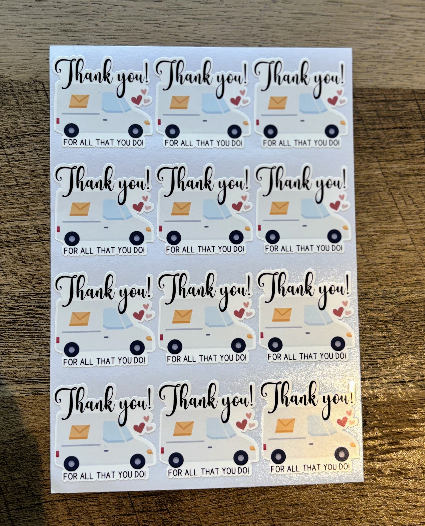 Thank you Mail Carrier Small Business Packaging Stickers