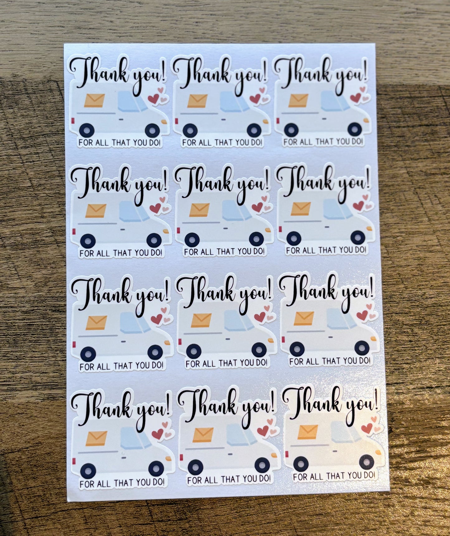 Thank you Mail Carrier Small Business Packaging Stickers