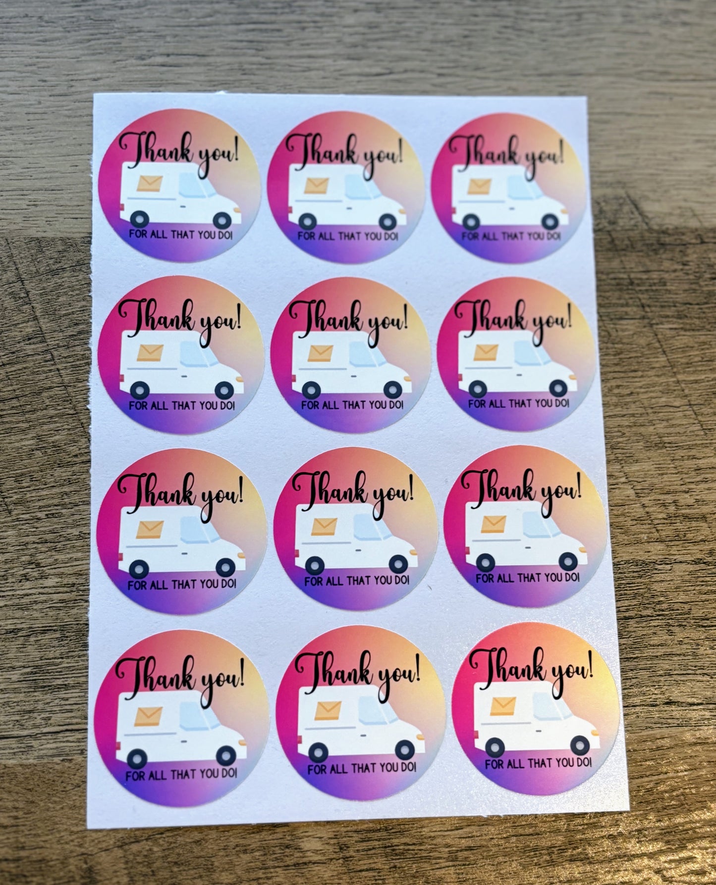 Thank you Mail Carrier Small Business Packaging Stickers