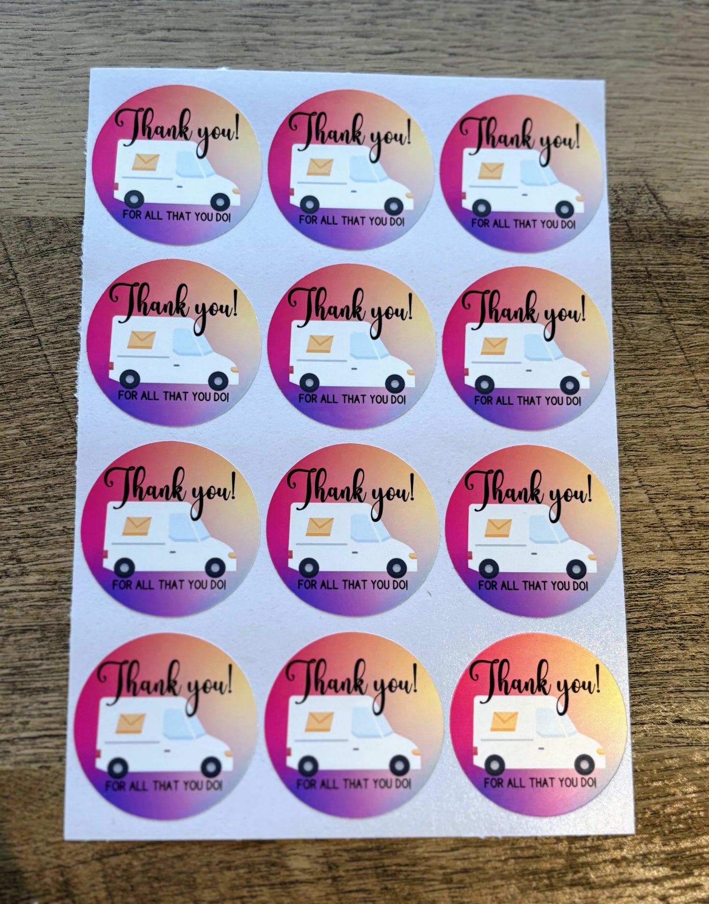 Thank you Mail Carrier Small Business Packaging Stickers