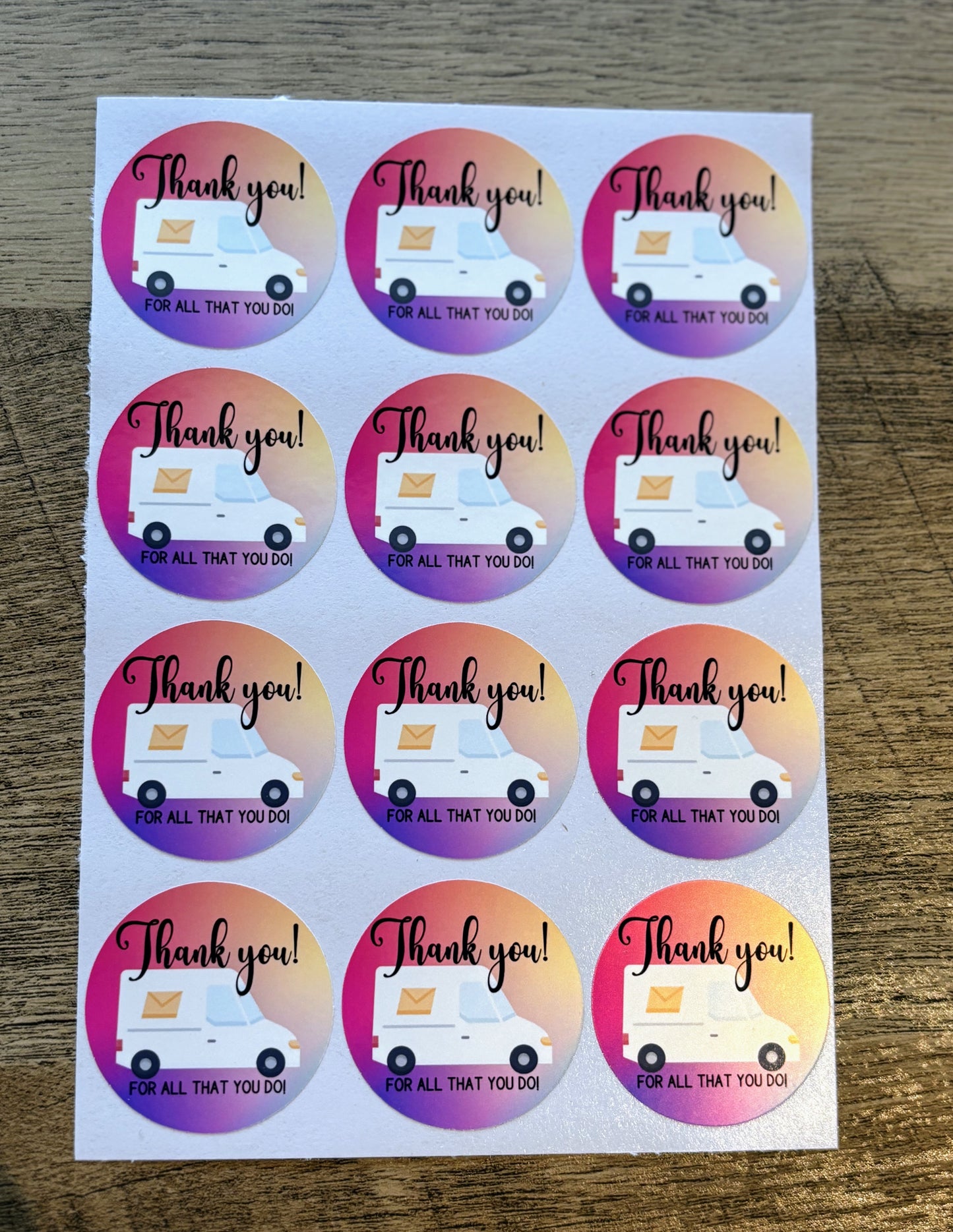 Thank you Mail Carrier Small Business Packaging Stickers