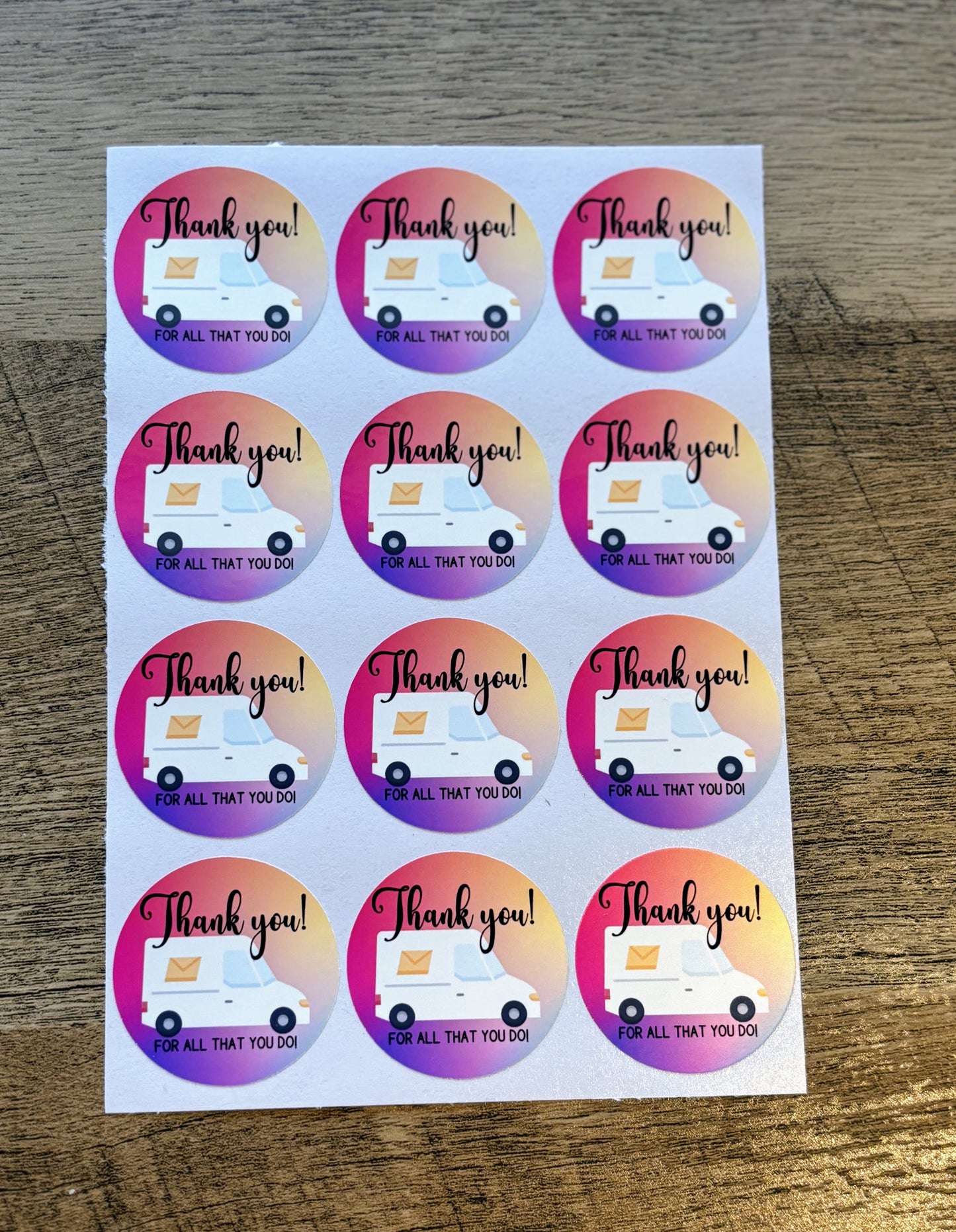 Thank you Mail Carrier Small Business Packaging Stickers