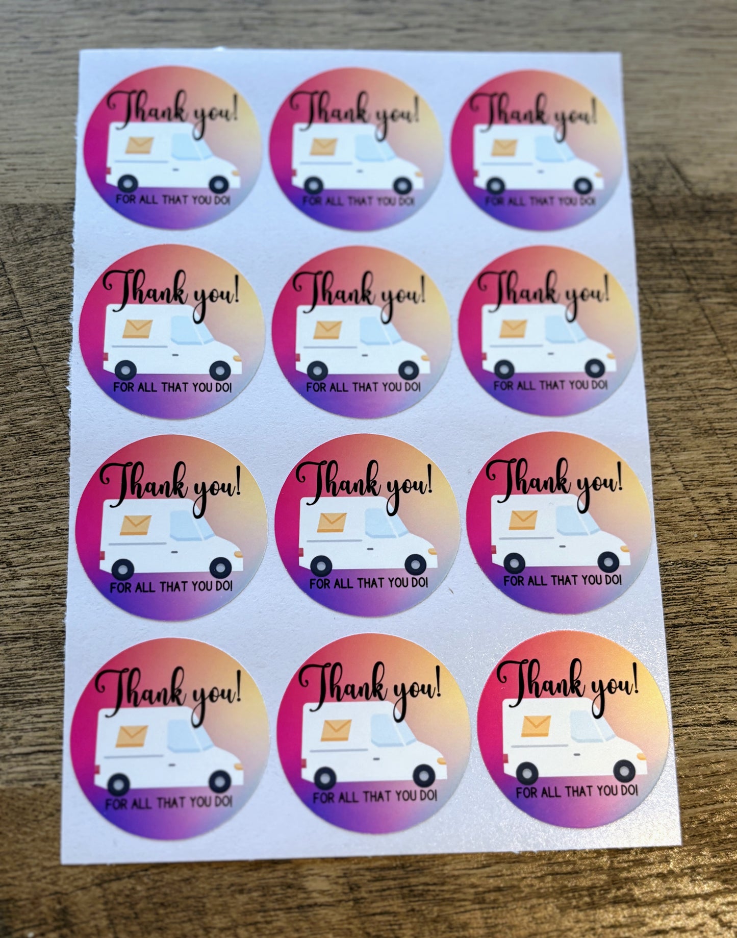 Thank you Mail Carrier Small Business Packaging Stickers