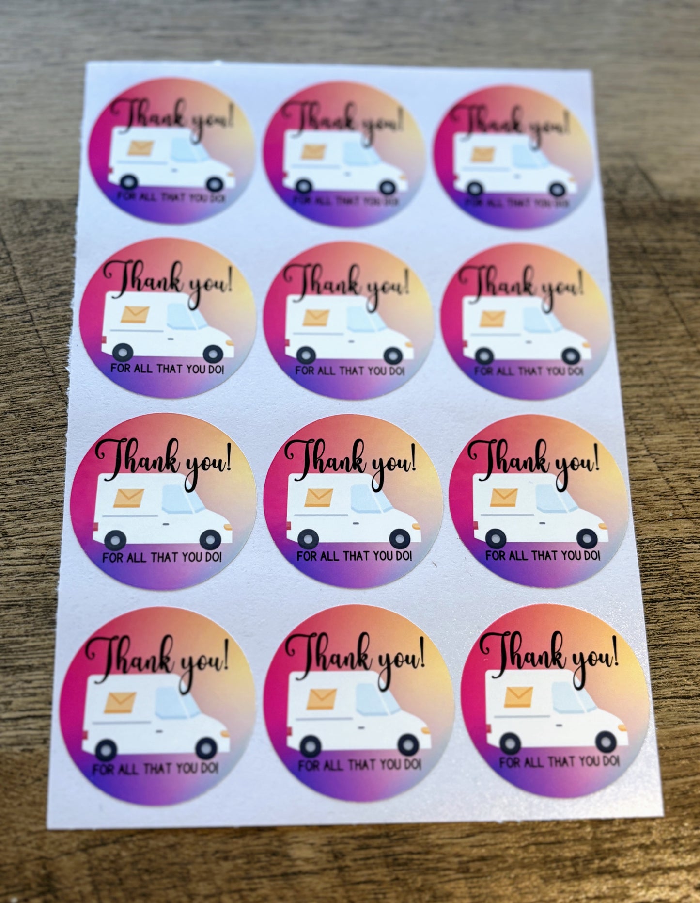 Thank you Mail Carrier Small Business Packaging Stickers