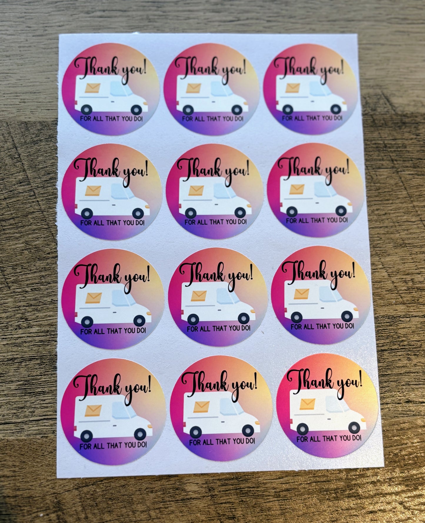 Thank you Mail Carrier Small Business Packaging Stickers