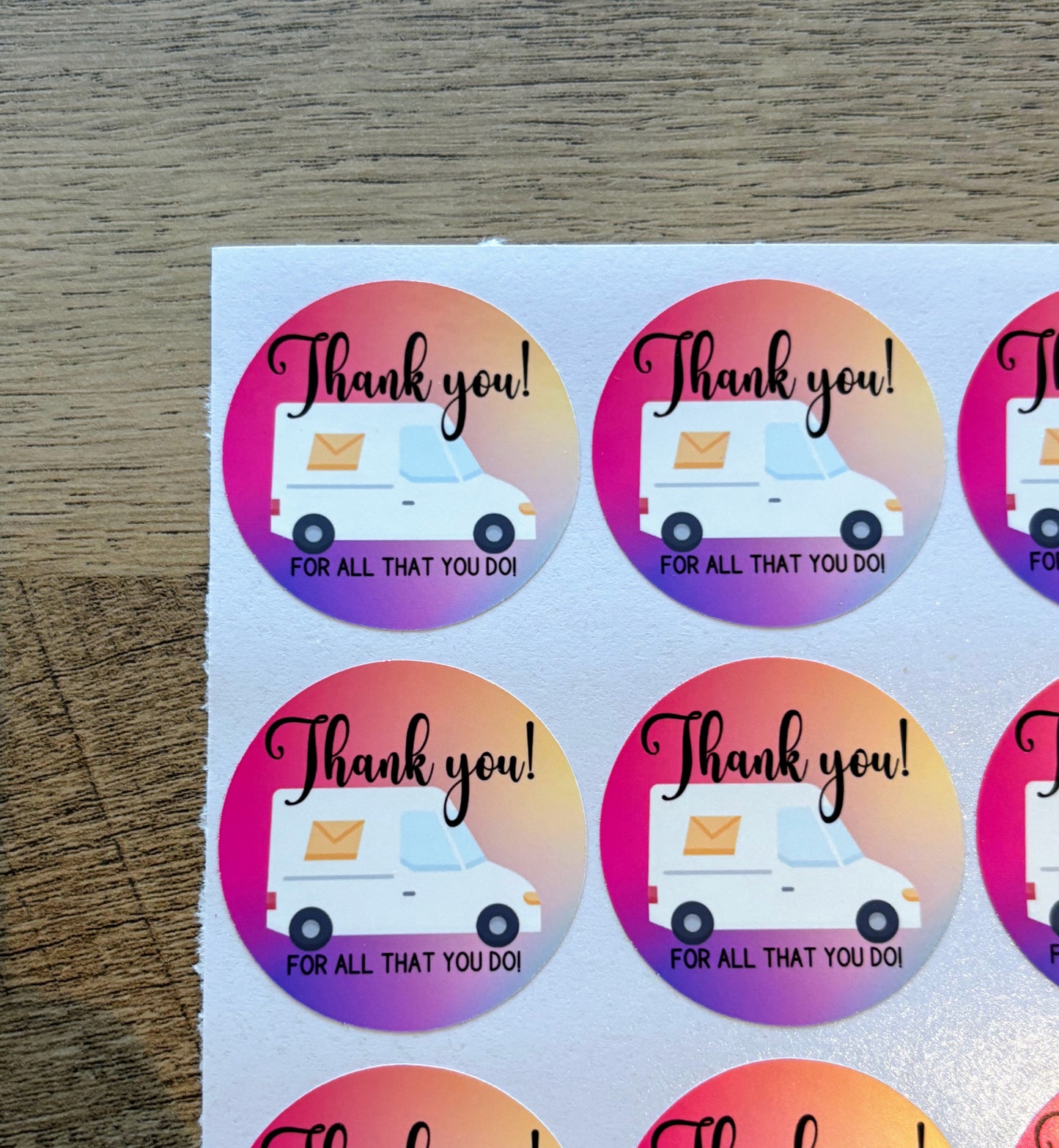 Thank you Mail Carrier Small Business Packaging Stickers