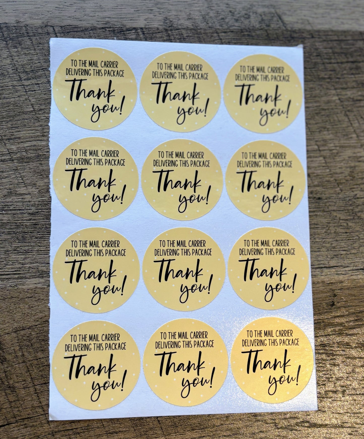 Thank you Mail Carrier Small Business Packaging Stickers