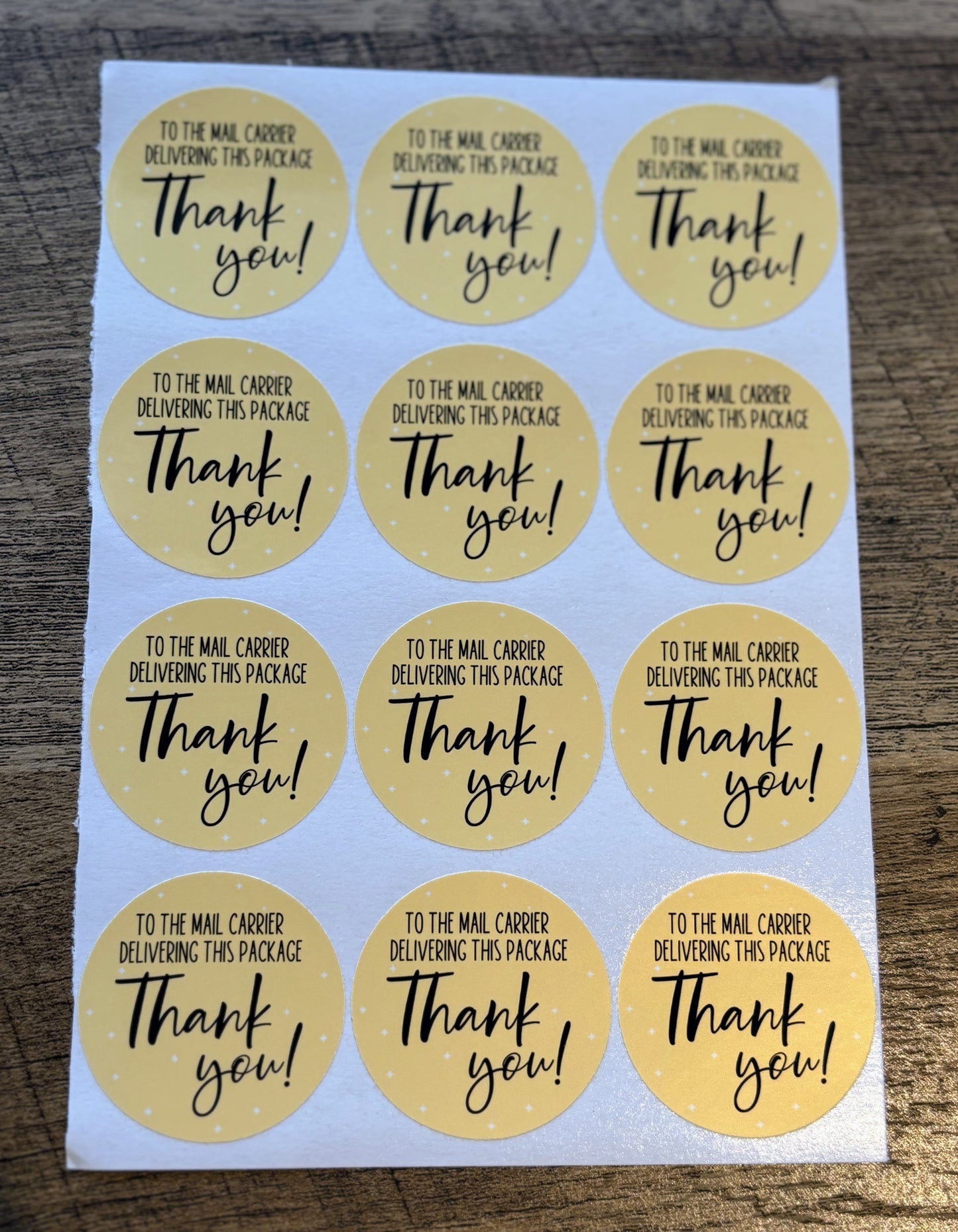 Thank you Mail Carrier Small Business Packaging Stickers